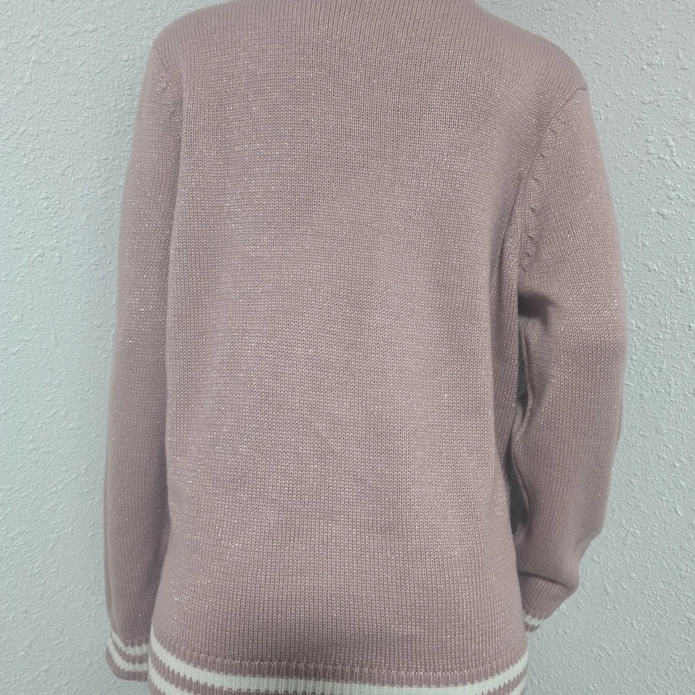 Holiday Time Pink Sweater with Pearl Details
